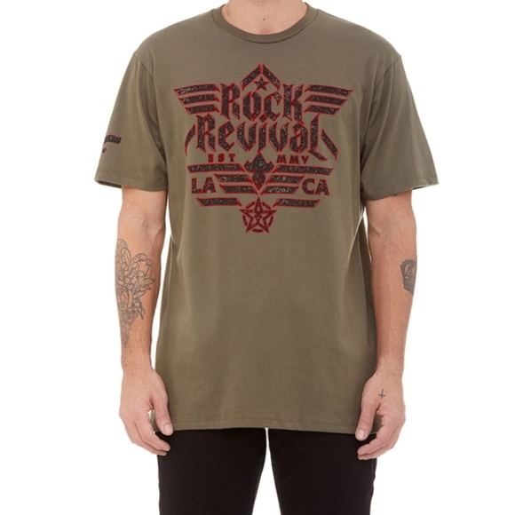 🆕️Rock Revival Flocked Graphic Shortsleeve T-Shirt. Mens Size: XL - Picture 1 of 4